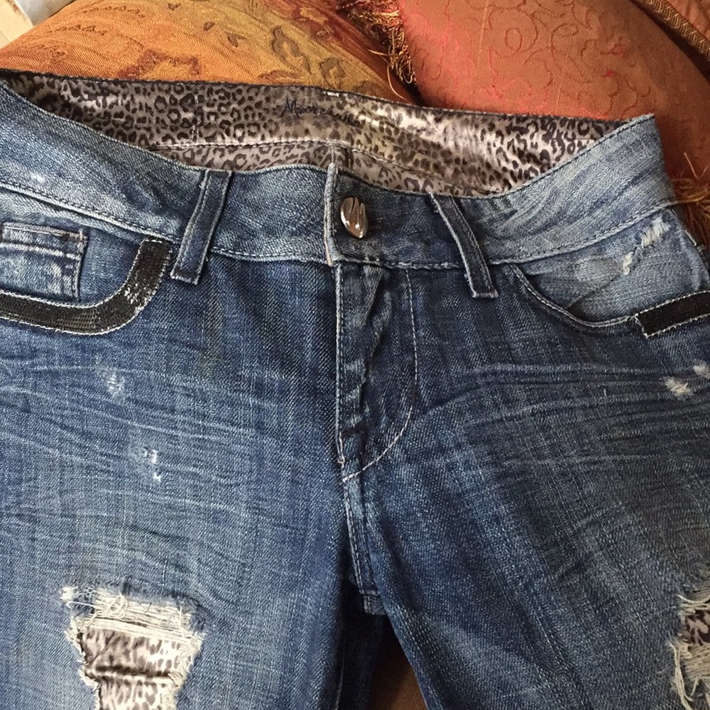 Marciano leopard/sequins embellished jeans!